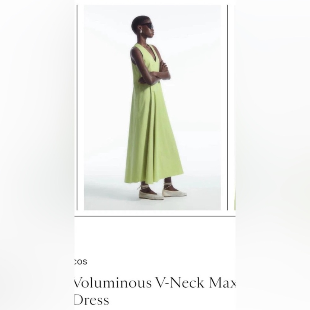 COS Light Green V-Neck Sleeveless Maxi Dress - Picture 4 of 6